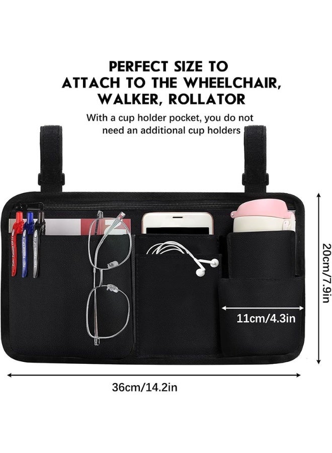 حقيبة تخزين جانبية للكرسي المتحرك وحقيبة تخزين للمشاة ذات سعة كبيرة ومتعددة المستويات - Image 3