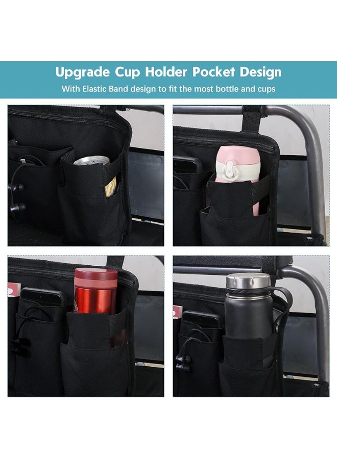 حقيبة تخزين جانبية للكرسي المتحرك وحقيبة تخزين للمشاة ذات سعة كبيرة ومتعددة المستويات - Image 4