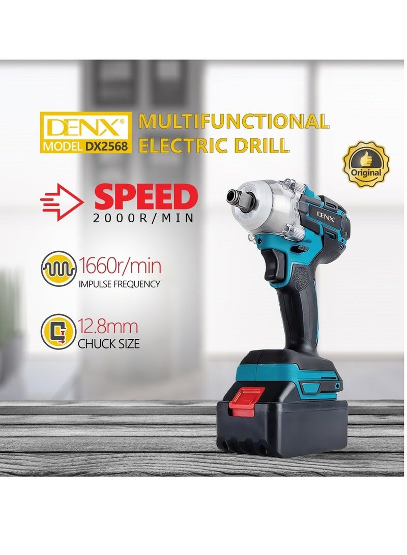 دينكس مثقاب لاسلكي بسرعة ٢٠٠٠ دورة/دقيقة مع بطاريتين ٢١ فولت | تردد نبضي ١٦٦٠ دورة/دقيقة | ١٢.٨ مم - Image 4