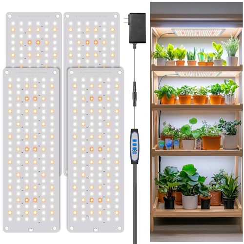 Aumtrly Grow Lights for Seed Starting, 552 LED Full Spectrum Plant Light Panel for Growing Indoor Plants, Slim Grow Lamp with UL Adapter, 6/12/16H Timer, 3 Light Modes, 5 Dimmable - Image 1