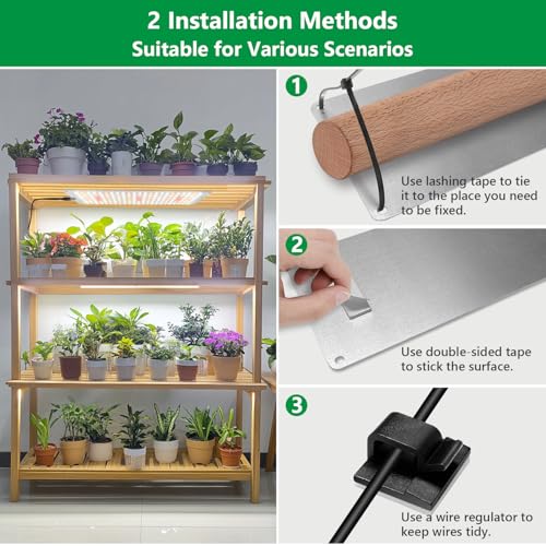 Aumtrly Grow Lights for Seed Starting, 552 LED Full Spectrum Plant Light Panel for Growing Indoor Plants, Slim Grow Lamp with UL Adapter, 6/12/16H Timer, 3 Light Modes, 5 Dimmable - Image 5