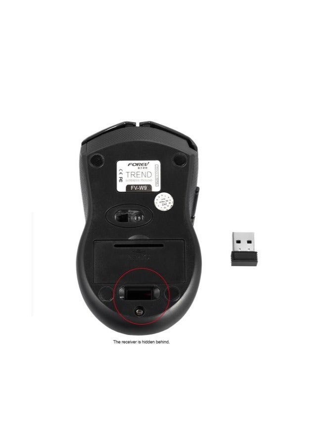 Forev FV-W9 2.4GHz Wireless Mouse 6 Buttons Ergonomic Mice for PC - Image 2