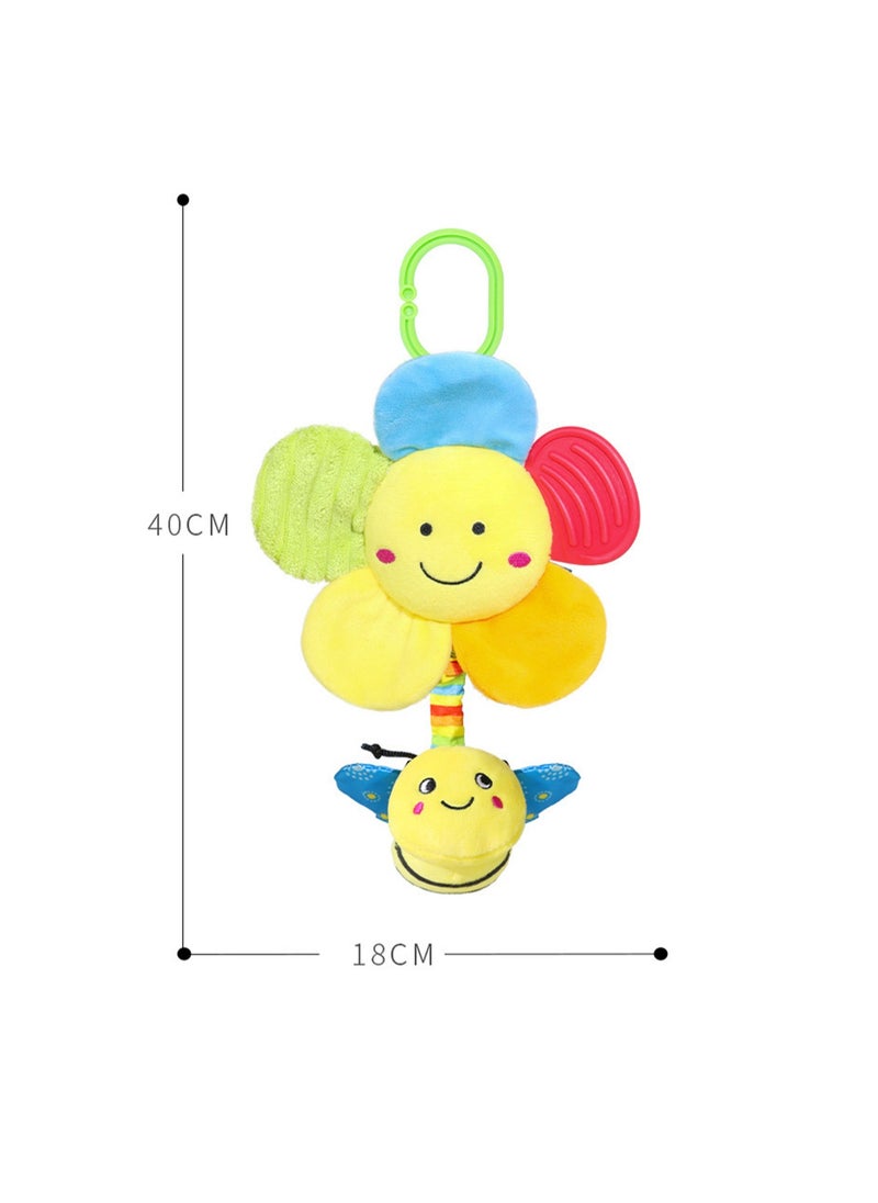 Generic - New Baby Pull Rope Toy Pull Shock Cute Flower Pendant Wind Chime Lathe Hanging Early Education Toy (Bee) - Image 1