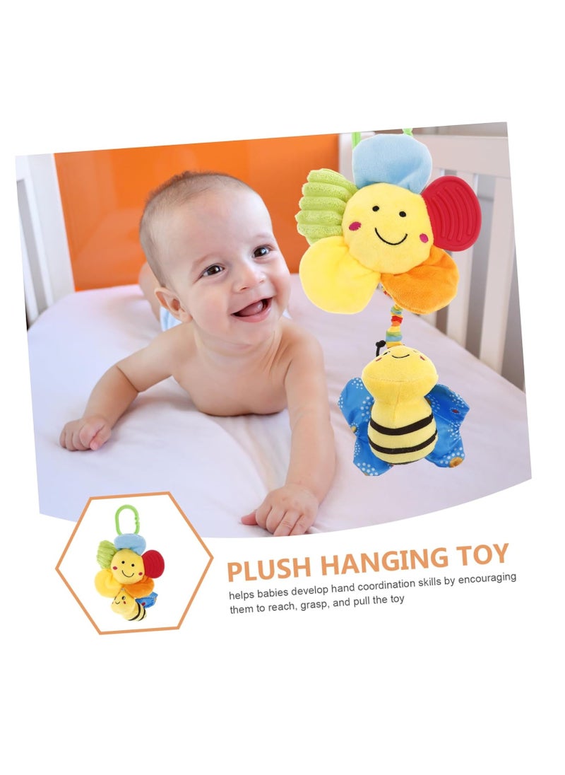 Generic - New Baby Pull Rope Toy Pull Shock Cute Flower Pendant Wind Chime Lathe Hanging Early Education Toy (Bee) - Image 1