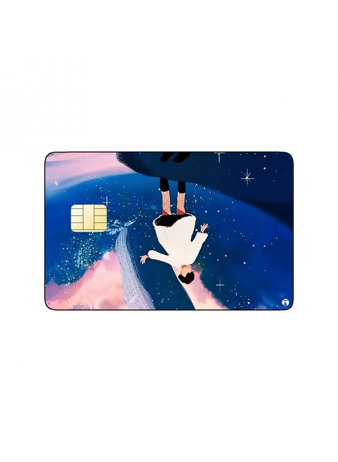 RKN PRINTED BANK CARD STICKER Aesthetic Kid Drawing In Water Reflection - Image 2