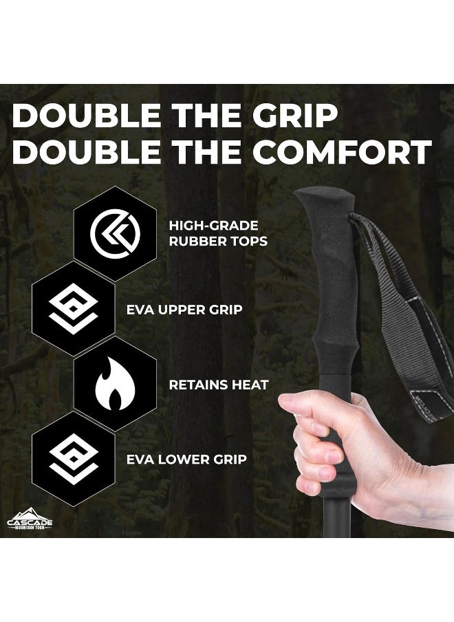 Cascade Mountain Tech Cascade Mountain Tech Trekking Poles - Carbon Fiber Walking or Hiking Sticks with Quick Adjustable Locks  - Image 3