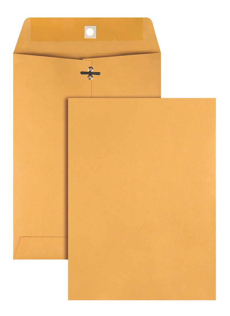 Quality Park Quality Park Gummed Kraft Clasp Envelopes, 7.5 x 10.5, Box of 100 (37875), Light Brown  - Image 1