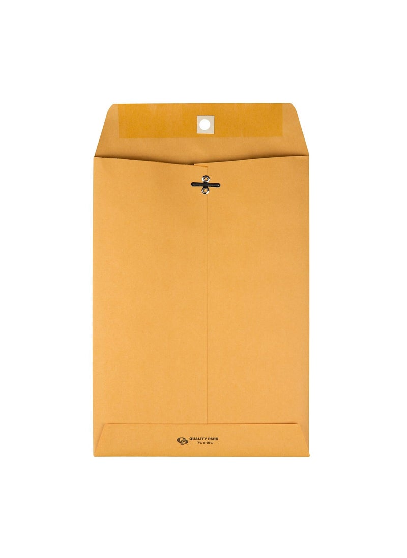 Quality Park Quality Park Gummed Kraft Clasp Envelopes, 7.5 x 10.5, Box of 100 (37875), Light Brown  - Image 2
