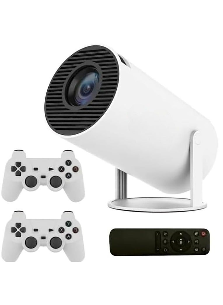 Game Projector 2 in 1 Professional Chip, Portable Projector With Wireless Controller Gamepad, 5G WiFi BT 5.0 Support 130-inch screen 180° Rotation Hi-Fi Speaker