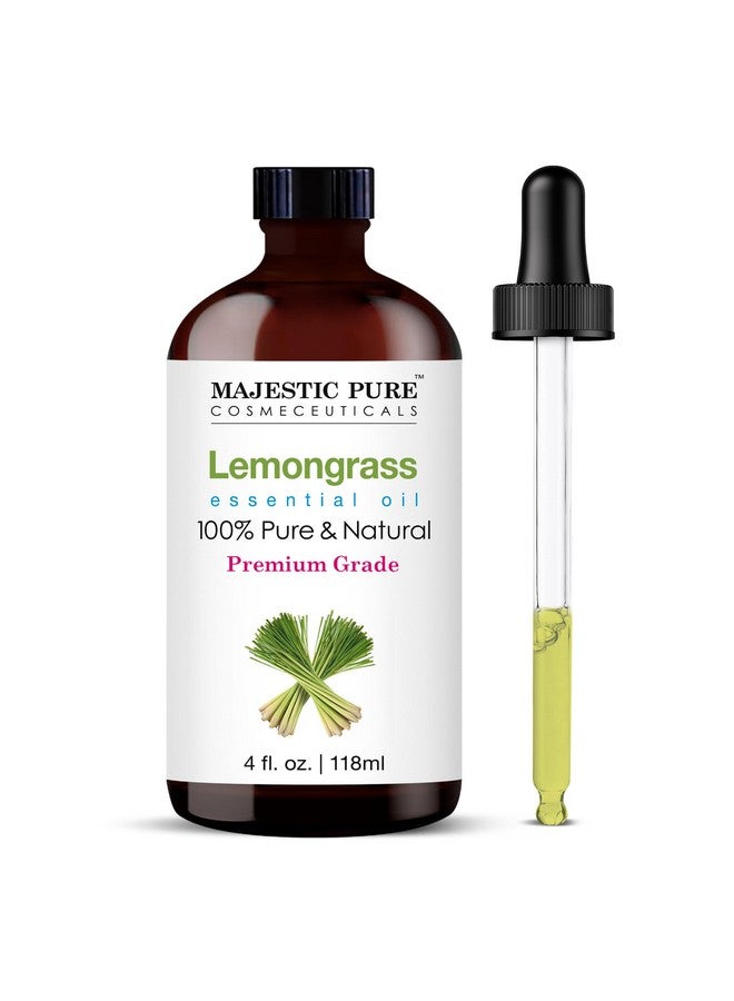 Majestic Pure Lemongrass Essential Oil | 100% Pure And Natural Lemongrass Oil | Premium Grade Essential Oils For Hair Care, Home Diffusers, Skin, Aromatherapy, Massage And Humidifiers | 4 Fl Oz - Image 1