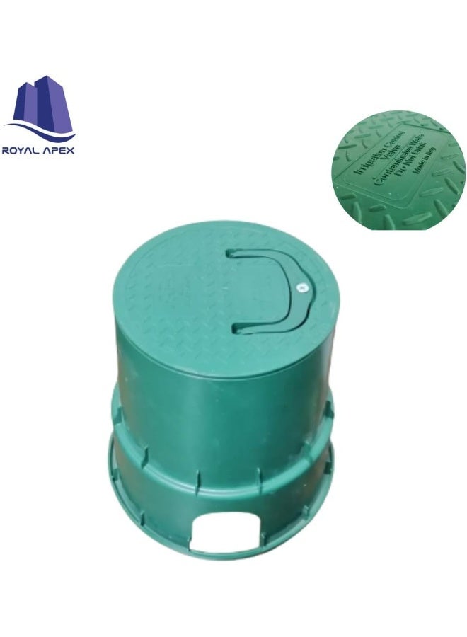 Royal Apex Irrigation Control Solenoid Valve Boxes Green Uv Treated To Protect From Decoloring Cracking And Stronger Load Strength With Twist Lock Cover Made In Eu Round Small - Image 2