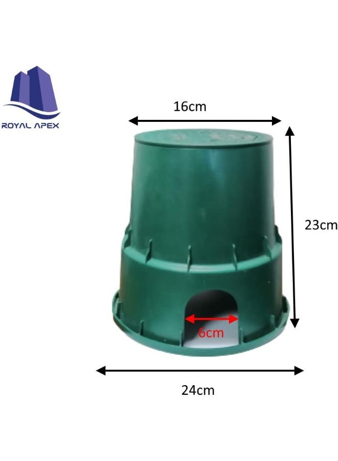 Royal Apex Irrigation Control Solenoid Valve Boxes Green Uv Treated To Protect From Decoloring Cracking And Stronger Load Strength With Twist Lock Cover Made In Eu Round Small - Image 3