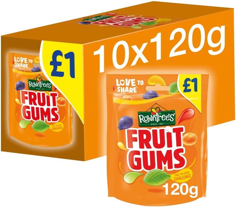 Rowntrees Rowntree's Fruit Gums 120G - Chewy Fruity Sweets in Assorted Flavors - Image 2