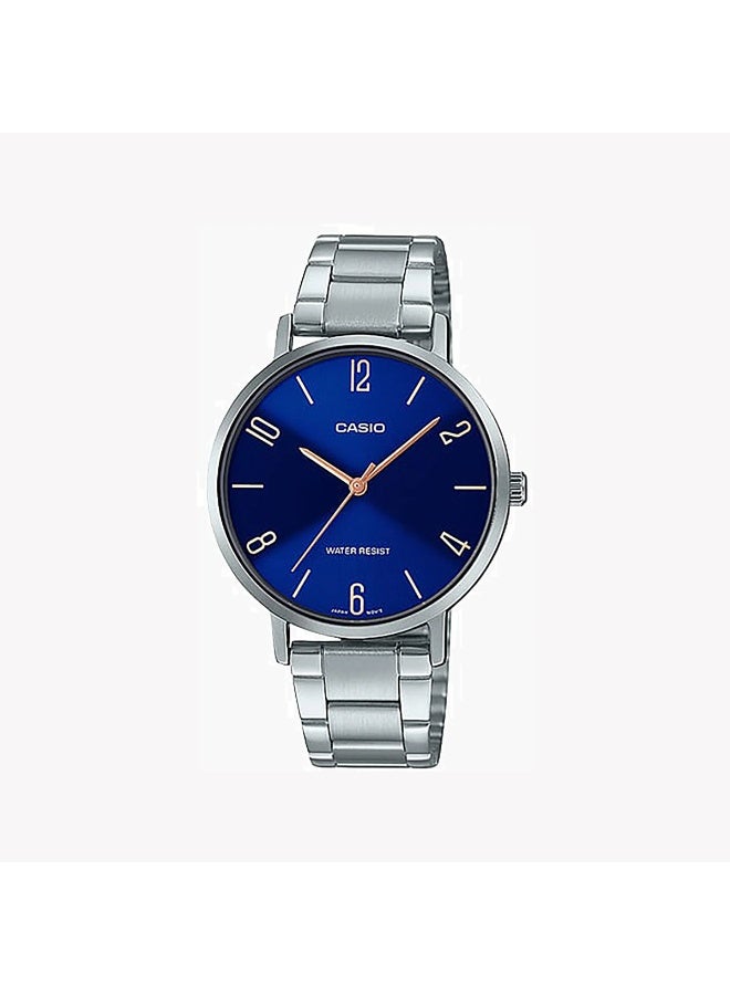 Casio Women's Watch - LTP-VT01D-2B2UDF Blue Dial, Silver Band - Image 1