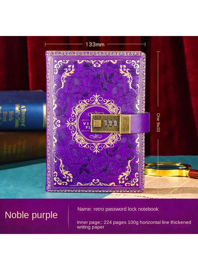 Bluejw Retro European-style Password Notebook Gift Box Hand Account Suit With Lock Hand Account Book For Boys And Girls Cute Cartoon Girls - Image 1