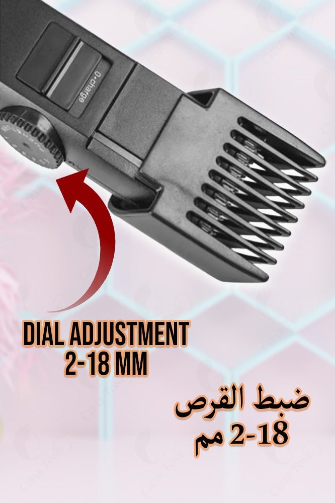 دينجلينج ماكينة قص الشعر دنجلينج RF-610 | قرص قابل للتعديل من ٢ إلى ١٨ مم | شفرة من الفولاذ المقاوم للصدأ | عناية لاسلكية | مثالية لجميع أنواع الشعر  - Image 5