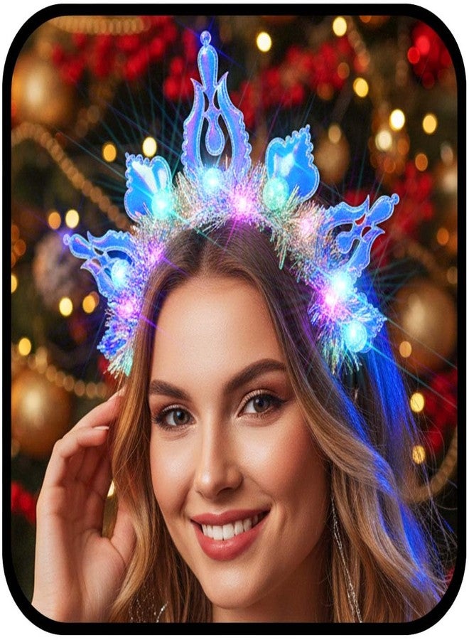 Urieo Ball Light Up Headband Led Colorful Headpiece Glow Party Crown Christmas Hair Accessories for Women - Image 1