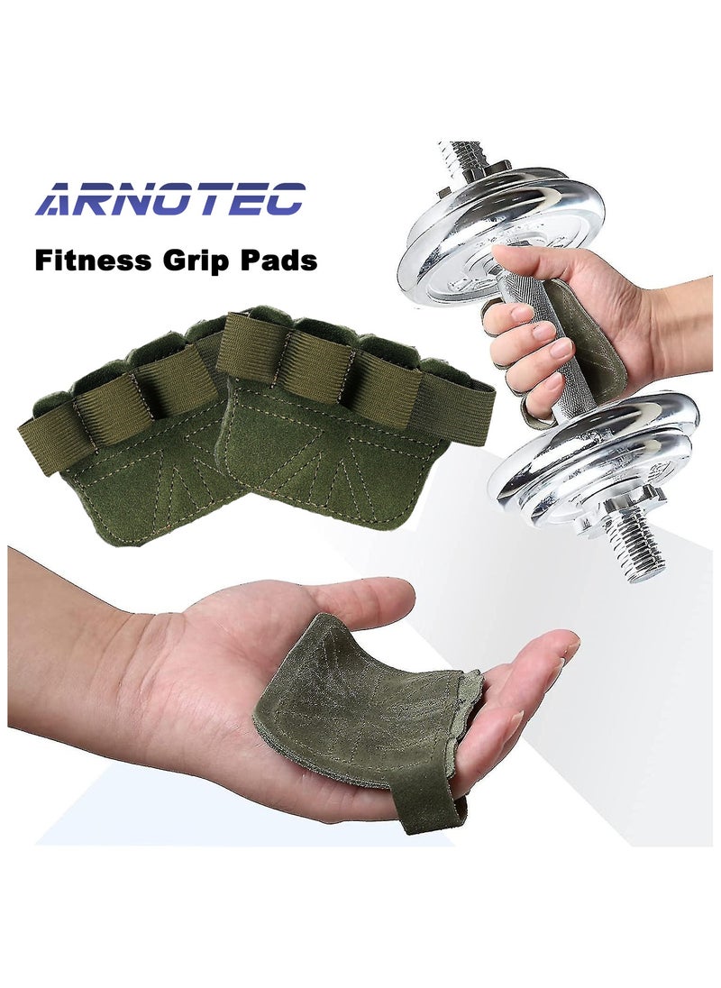 ARNOTEC Gym gloves One size thickened cowhide unisex fitness gloves, non-slip half finger, wrist guard equipment horizontal bar exercise anti-callus gloves four finger gloves  - Image 1