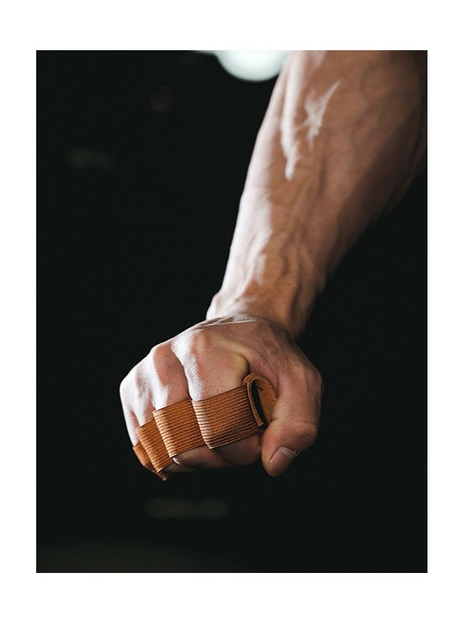 ARNOTEC Gym gloves One size thickened cowhide unisex fitness gloves, non-slip half finger, wrist guard equipment horizontal bar exercise anti-callus gloves four finger gloves  - Image 5