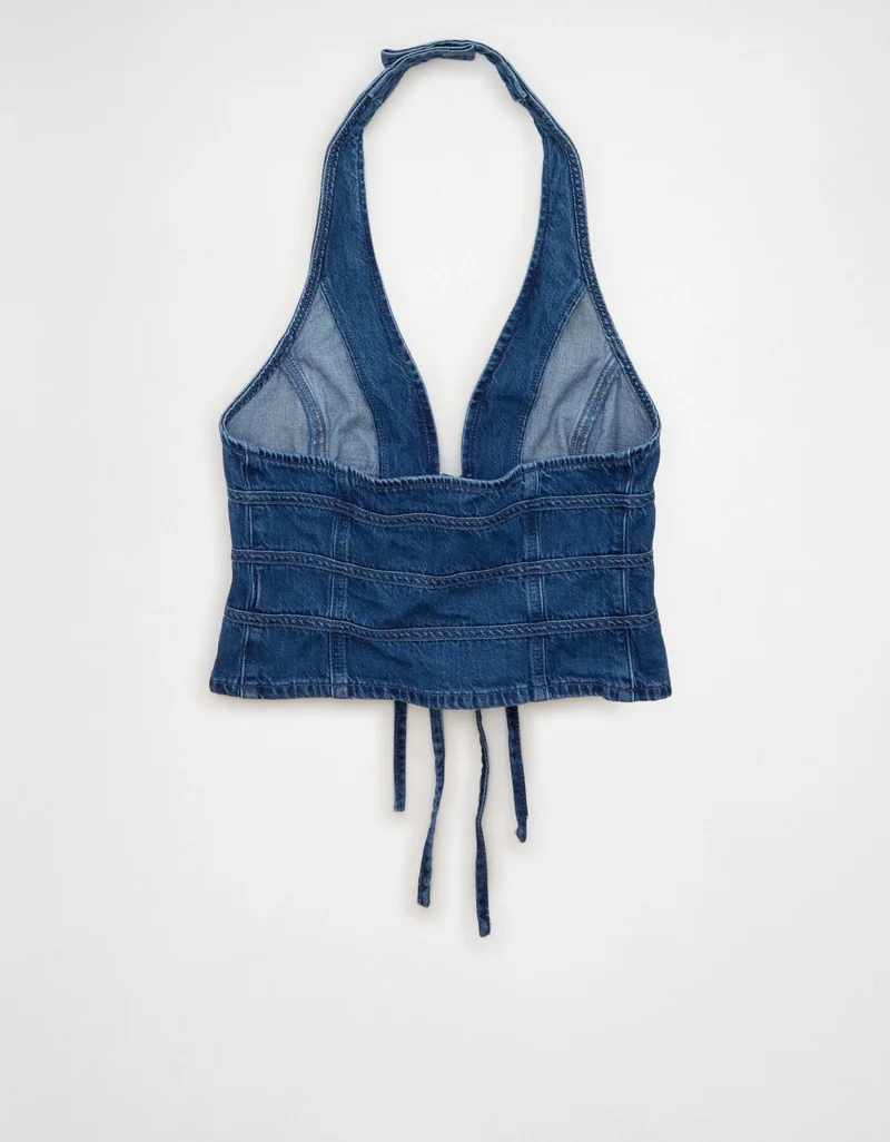 American Eagle  AE Denim Bow-Front Vest for Women | Best Price UAE