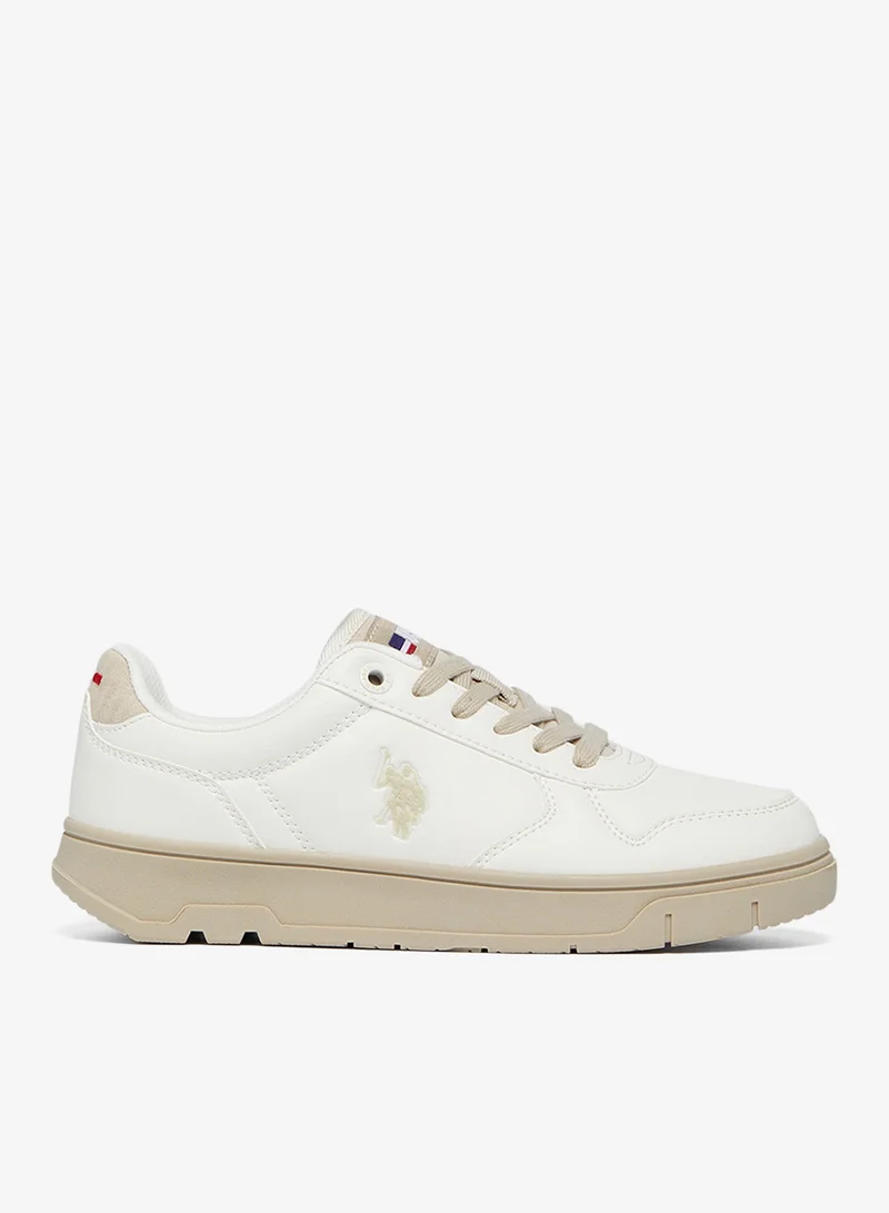 U.S. Polo Assn. Women's Beige Low-Top Sneakers - Lightweight, Comfortable Casual Shoes