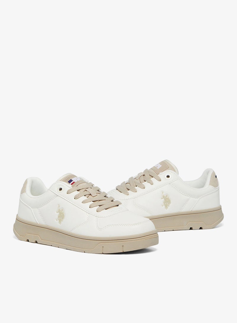 U.S. Polo Assn. Women's Beige Low-Top Sneakers - Lightweight, Comfortable Casual Shoes - Image 3