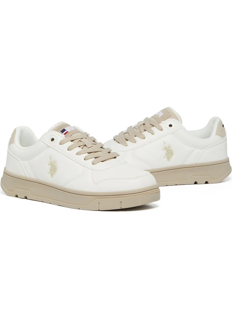 U.S. Polo Assn. Women's Beige Low-Top Sneakers - Lightweight, Comfortable Casual Shoes