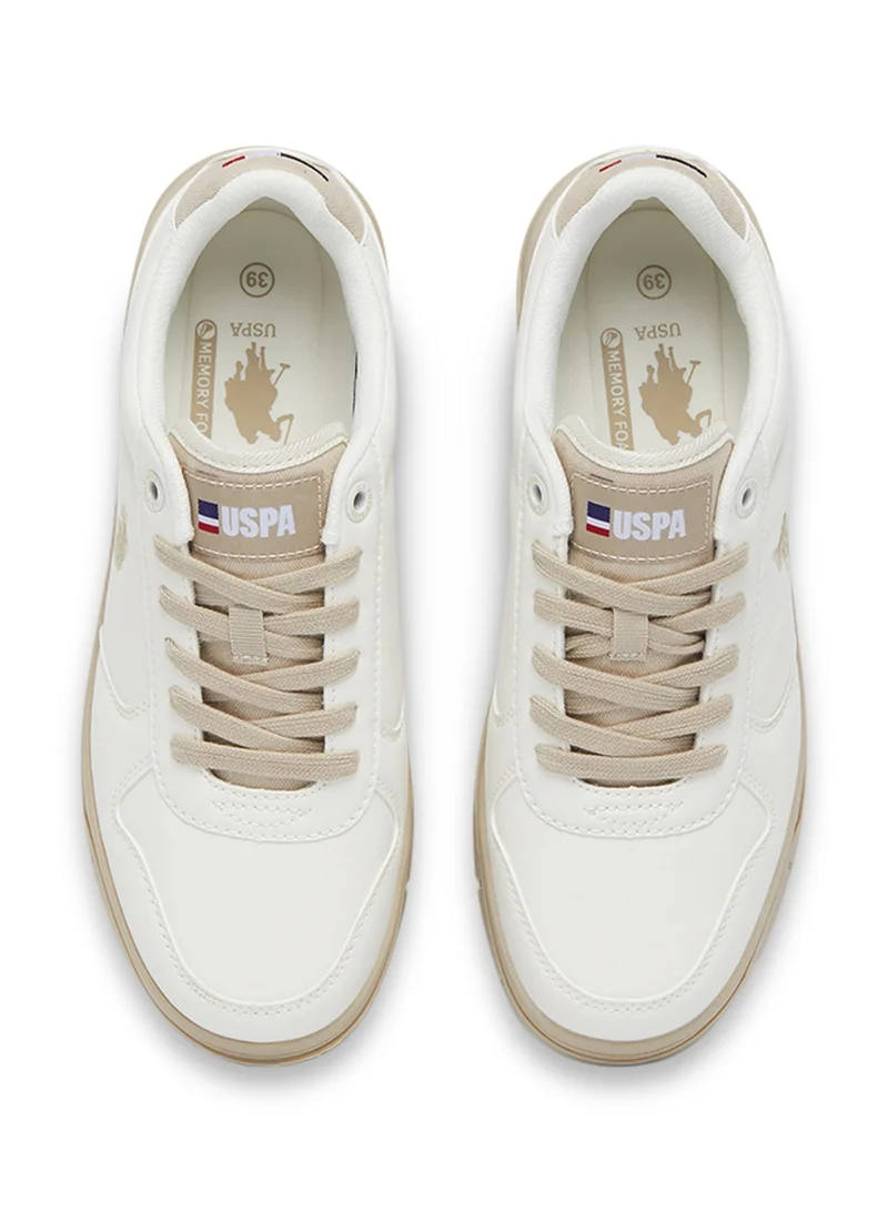U.S. Polo Assn. Women's Beige Low-Top Sneakers - Lightweight, Comfortable Casual Shoes