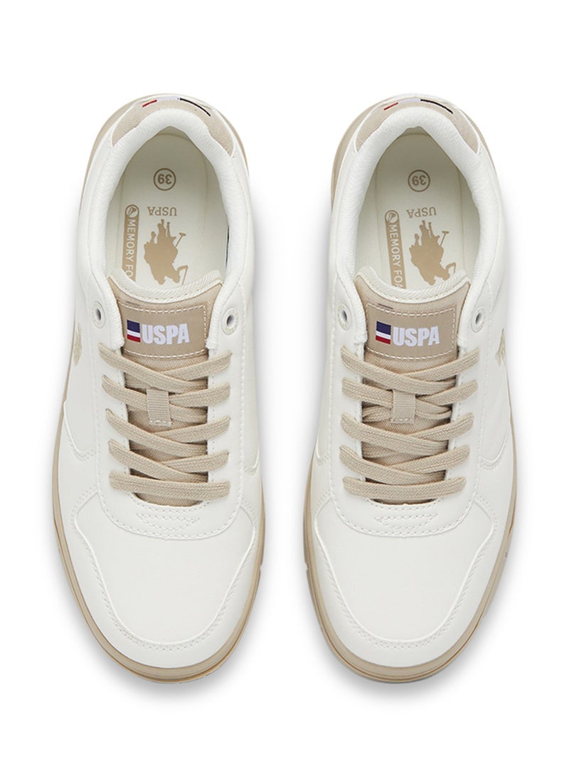 U.S. Polo Assn. Women's Beige Low-Top Sneakers - Lightweight, Comfortable Casual Shoes  - Image 4