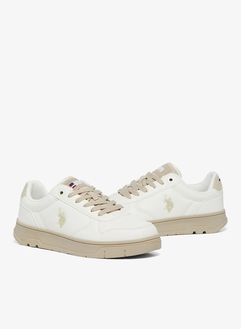 U.S. Polo Assn. Beige Women's Beige Low-Top Sneakers - Lightweight, Comfortable Casual Shoes for Women | Best Price UAE