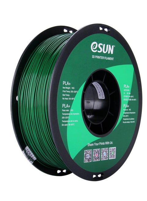 Esun 3D Printer Filament PLA+ 1.75 mm Dimensional Accuracy +/- 0.05 mm 1 Kg (2.2 lbs) Spool 3D Printing Material for 3D Printers – Pine Green