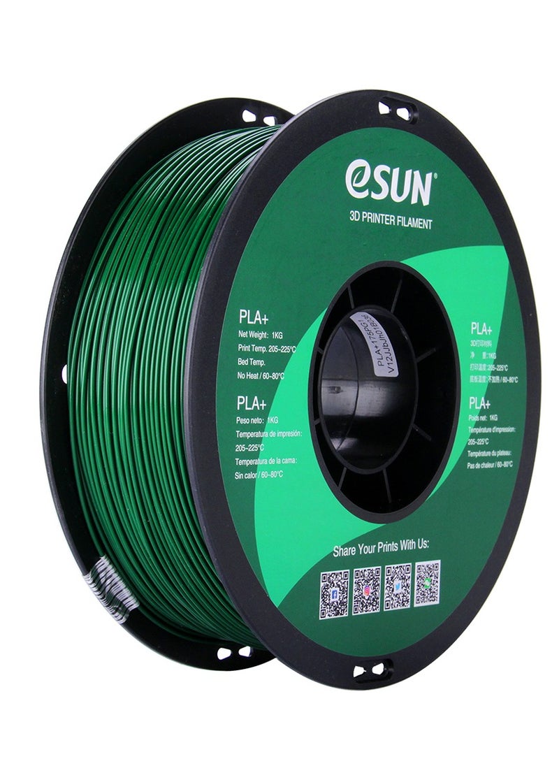 eSUN - Esun 3D Printer Filament PLA+ 1.75 mm Dimensional Accuracy +/- 0.05 mm 1 Kg (2.2 lbs) Spool 3D Printing Material for 3D Printers – Pine Green - Image 1