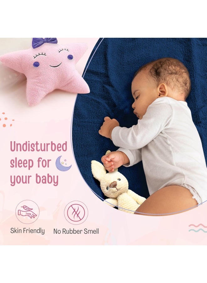 LuvLap Instadry Waterproof Baby Dry Sheet, Medium Size 70x100 cm, Extra Absorbent Quick Dry Sheet for New Born,Toddler, Anti-Piling Fleece for Baby, Bed Protector, Pack of 2, Navy Blue & Marron - Image 2