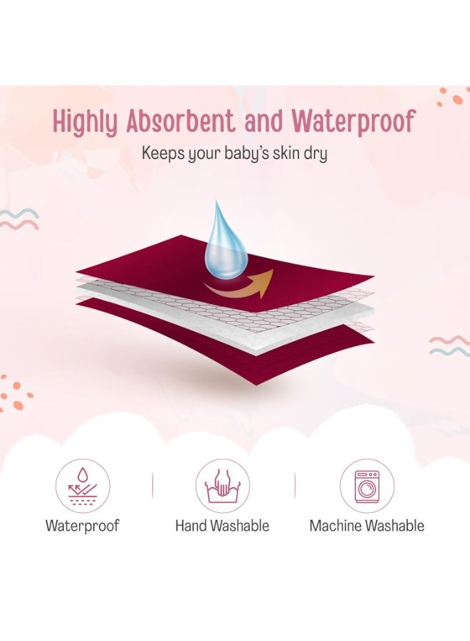 LuvLap Instadry Waterproof Baby Dry Sheet, Medium Size 70x100 cm, Extra Absorbent Quick Dry Sheet for New Born,Toddler, Anti-Piling Fleece for Baby, Bed Protector, Pack of 2, Navy Blue & Marron - Image 3