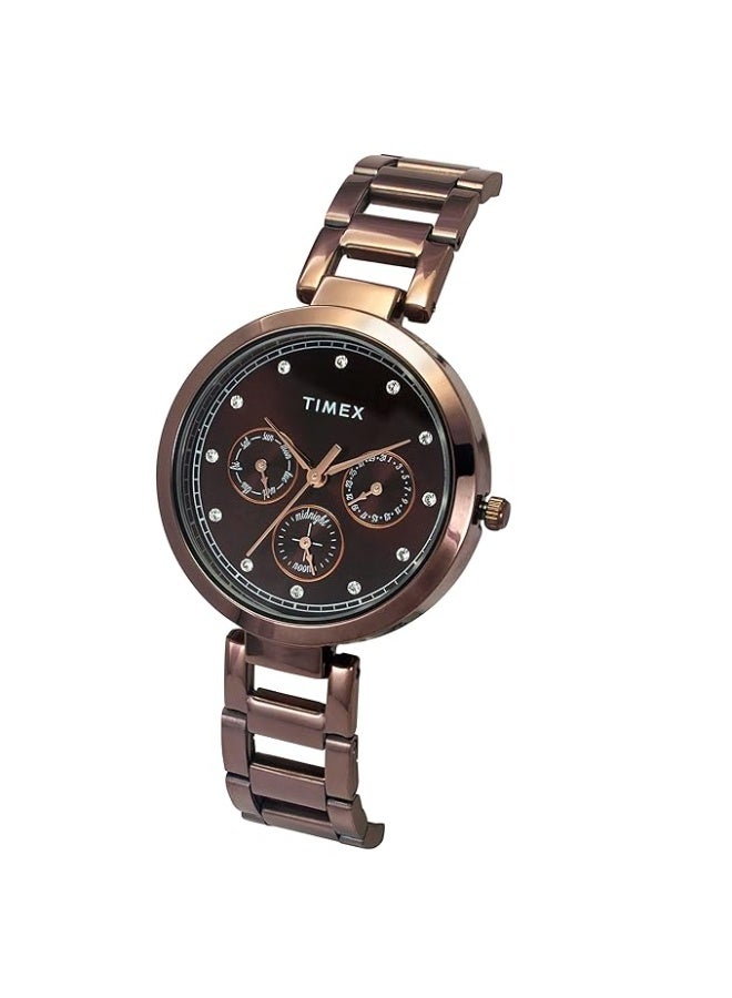 تيميكس ساعة TIMEX تناظرية للنساء، بمينا مستدير ومقاومة للماء - Image 4