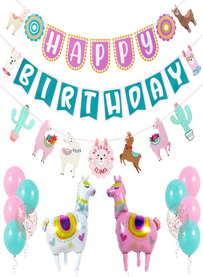 Pirese Llama Birthday Decorations, Llama Party Decorations, Llama Happy Birthday Banner | Llama Decorations | Llama Party Supplies | Peruvian Decor, Fiesta Birthday Decorations, Cinco de Mayo Birthday - Image 1