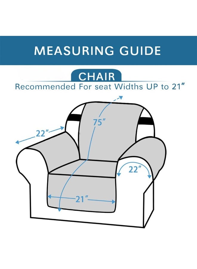 جيه زد اس غطاء أريكة مقاوم للماء من JZS، غطاء أريكة قابل للعكس، غطاء أريكة مقاوم للماء مع أعواد إسفنجية وأشرطة مرنة لحماية الأثاث للحيوانات الأليفة والأطفال والكلاب والقطط (أزرق، مقعد واحد) - Image 2