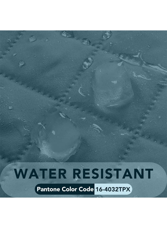 جيه زد اس غطاء أريكة مقاوم للماء من JZS، غطاء أريكة قابل للعكس، غطاء أريكة مقاوم للماء مع أعواد إسفنجية وأشرطة مرنة لحماية الأثاث للحيوانات الأليفة والأطفال والكلاب والقطط (أزرق، مقعد واحد) - Image 4