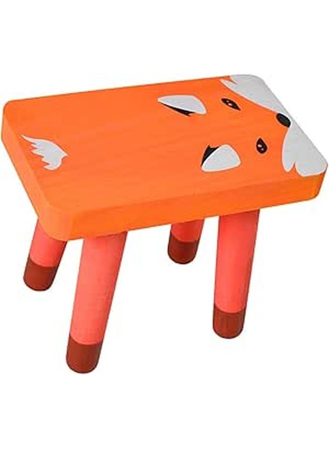 Fox Design Solid Wood Step Stool Cartoon Animal Footstool For Kids Room - Image 1