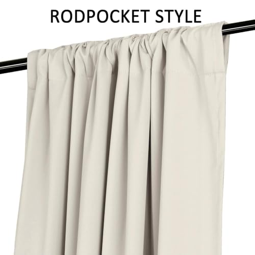 Turquoize Cream Beige Blackout Curtains Thermal Insulated Room Darkening Curtains for Living Room 84 Inch Length Back Tab/Rod Pocket Black Out Curtains, 52" W x 84" L, Cream Beige - Image 5