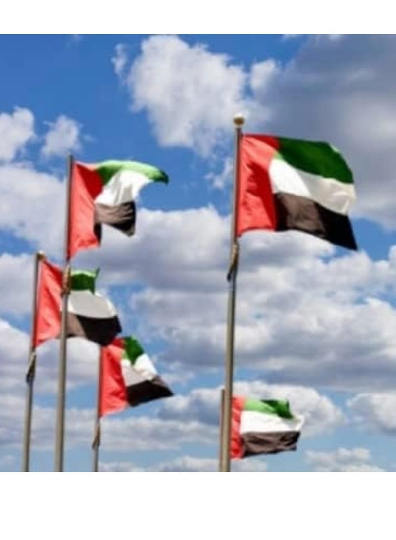 بوكسوودس 5 قطع من أعلام الإمارات العربية المتحدة مقاس 2 × 5 أقدام للاحتفال باليوم الوطني - Image 3
