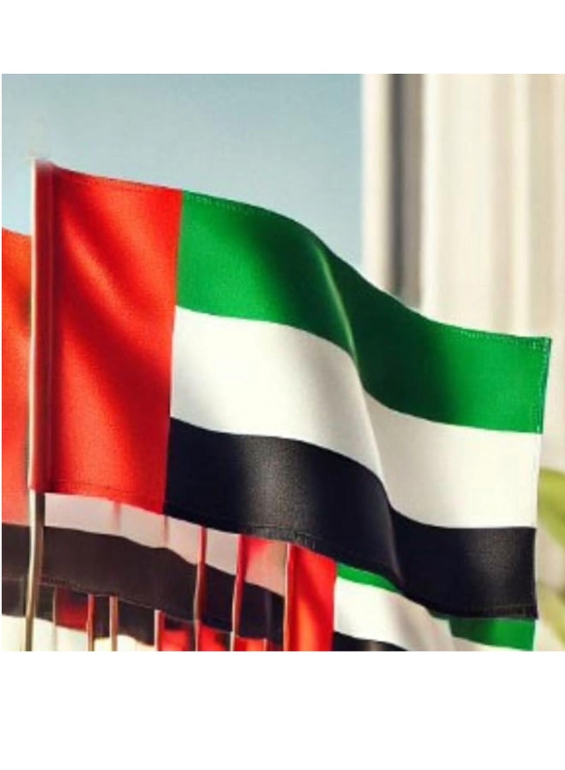 بوكسوودس 5 قطع من أعلام الإمارات العربية المتحدة مقاس 2 × 5 أقدام للاحتفال باليوم الوطني - Image 1