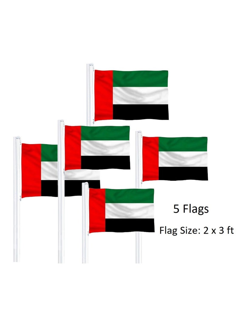 Boxwoods 5 PCS Of United Arab Emirates Flags 2 x 5 Feet For National Day Celebration  - Image 1