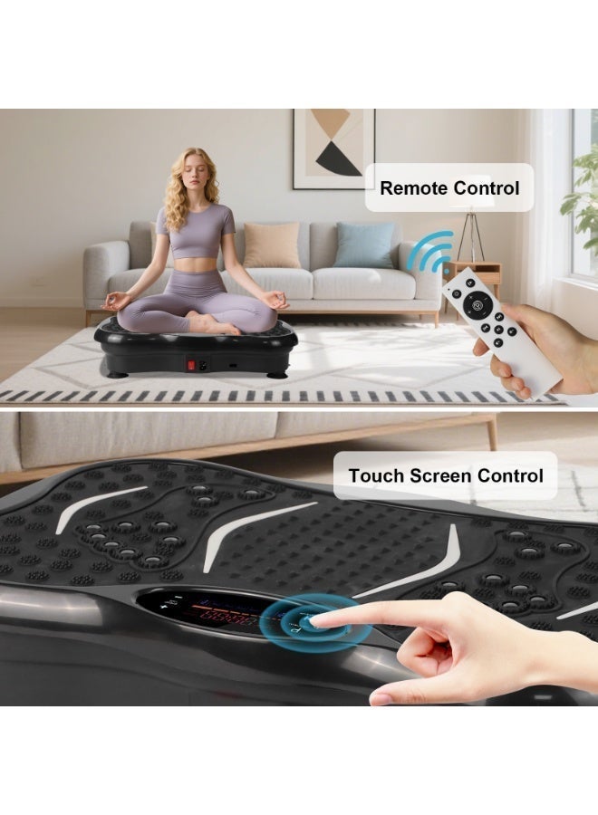 لوح اهتزاز ستانو مع حبل مطاطي، 8 أوضاع لتشكيل الجسم و5 برامج تلقائية، تمرين 20 دقيقة فعال، 200 مستوى سرعة وسعة تحميل 150 كغم، موسيقى بلوتوث وتدليك نقطي للقدم لتخفيف الآلام وتحسين الدورة الدموية - Image 4