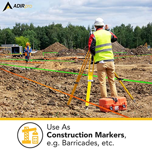 AdirPro 12 Pack Fluorescent Flagging Tape - Multipurpose Neon Marking Tape - Great Visual Labeling & Tagging for Home & Workplace Use (Multi-Color, 150 feet) - Image 5