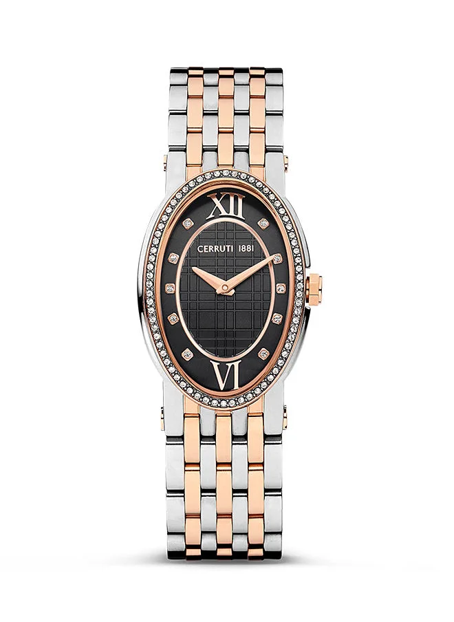 شيروتي 1881 Womens Oval Shape Stainless Steel Analog Wrist Watch CIWLG2226103  28 mm  Rose gold