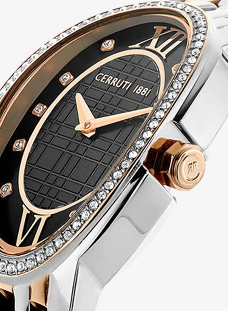CERRUTI 1881  Womens Oval Shape Stainless Steel Analog Wrist Watch CIWLG2226103  28 mm  Rose gold for Women | Best Price UAE