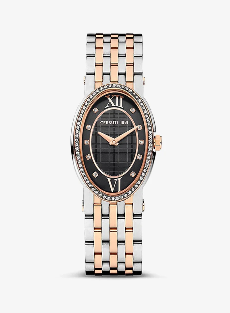 Womens Oval Shape Stainless Steel Analog Wrist Watch CIWLG2226103  28 mm  Rose gold