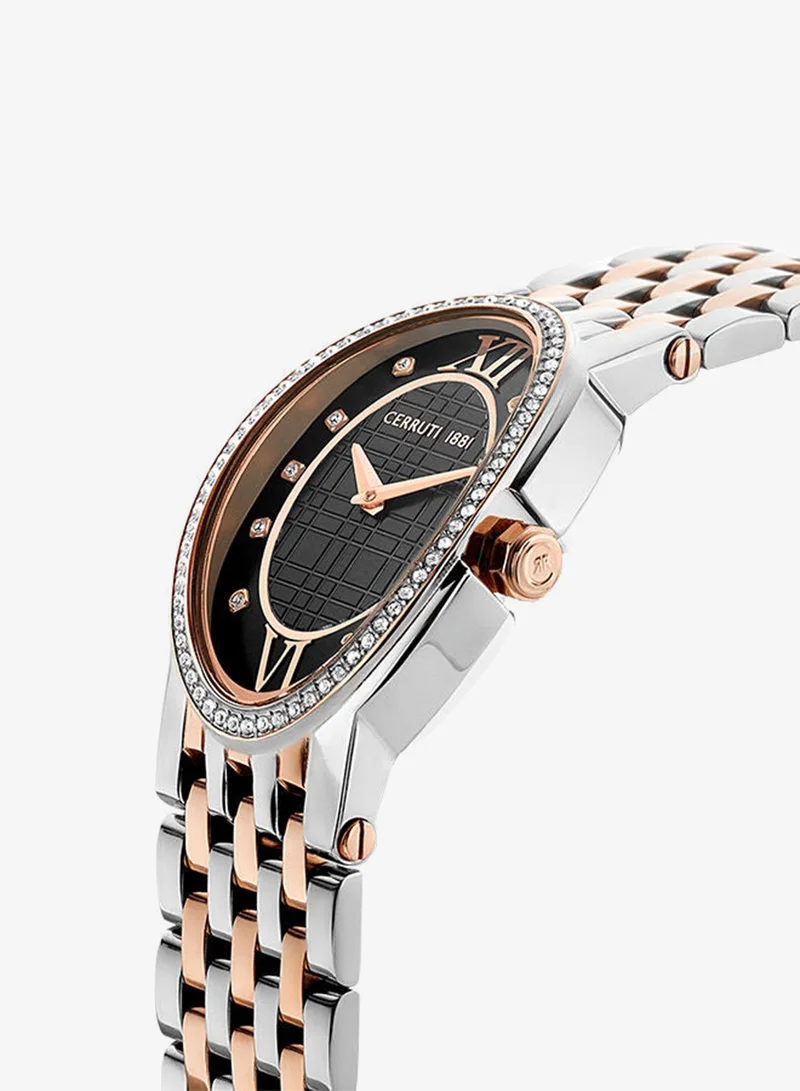 CERRUTI 1881  Womens Oval Shape Stainless Steel Analog Wrist Watch CIWLG2226103  28 mm  Rose gold for Women | Best Price UAE