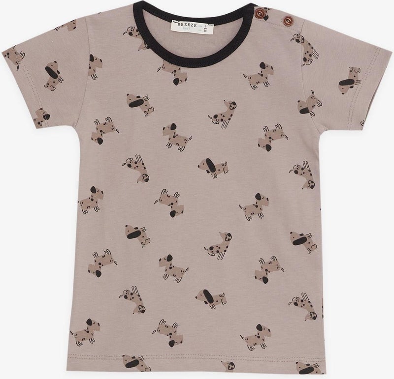 Baby Boy Pajama Set, Cute Puppy Patterned, 9 Months-3 Years, Brown
